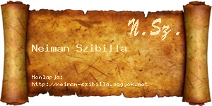 Neiman Szibilla névjegykártya